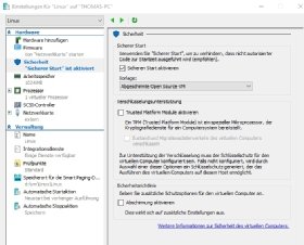 Abbildung 5: Linux-VMs unterstützen den sicheren Systemstart in Hyper-V.
