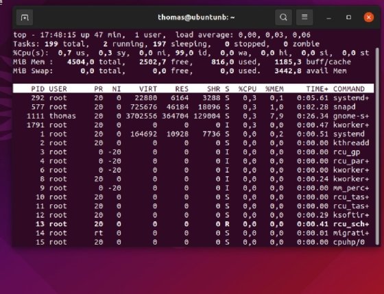 Abbildung 3: CPU-Auslastung eines Linux-Servers anzeigen.