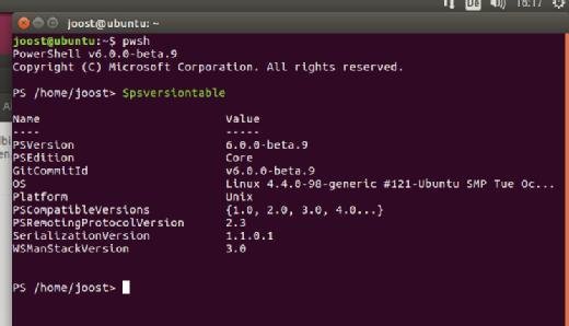 Nach der Installation steht die PowerShell über ein Linux-Terminal und den Befehl „pwsh“ zur Verfügung.