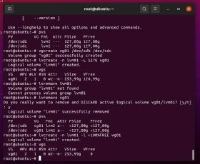 Erstellen von Logical Volumes in LVM