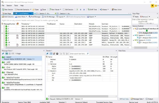 Abbildung 3: Der Microsoft Message Analyzer im Einsatz.