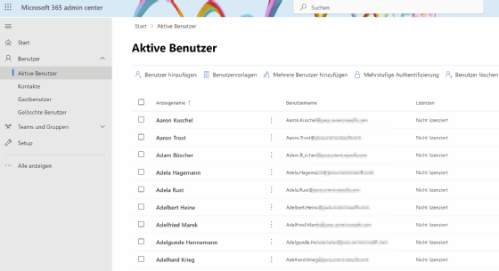 Abbildung 1: Die Aktivierung der Multifaktor-Authentifizierung in Microsoft 365 kann über das Microsoft 365 Admin Center erfolgen.