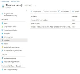 Softwarelizenzen in Azure AD überprüfen