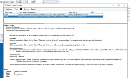 Mit Hilfe des Policy Analyzer kann man die Beschreibungen von neuen Gruppenrichtlinien auslesen.