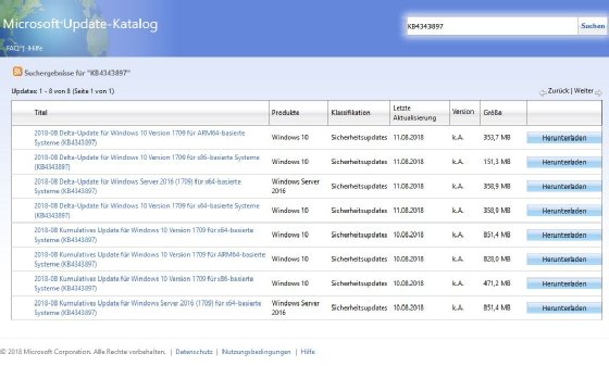 Wenn der automatische Download von Windows-Updates scheitert, kann man jedes einzelne Update gezielt für die eigene Windows-Version manuell herunterladen.