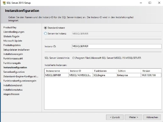 Abbildung 2: Auswählen der Installationsoptionen von SQL Server 2019.