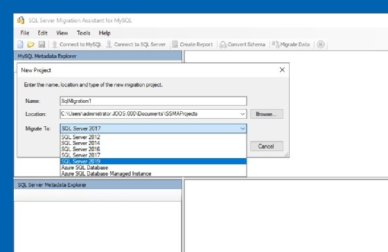 Abbildung 6: Mit dem SQL Server Migration Assistant lassen sich Datenbanken von Drittanbietern migrieren.