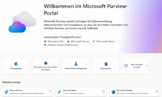 Microsoft Purview bietet DLP für verschiedene Cloud-Dienste. Die Verwaltung erfolgt in der Cloud über ein eigenes Portal