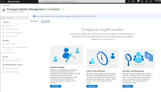 Abbildung 5: Privilegierte Benutzerkonten können mit Azure AD Privileged Identity Management abgesichert werden.
