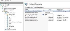 Abbildung 2: Die entsprechende Authentifizierung muss auf dem Exchange-Server aktiviert werden.