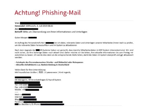 Phishing-Mails aus der eigenen Buchhaltung