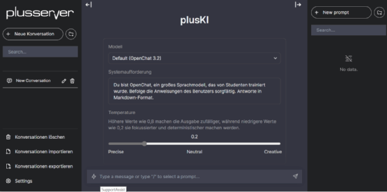Bei plusKI können Unternehmen generative KI ein einer schützten Umgebung für ihre eigenen Anwendungsfälle nutzen.