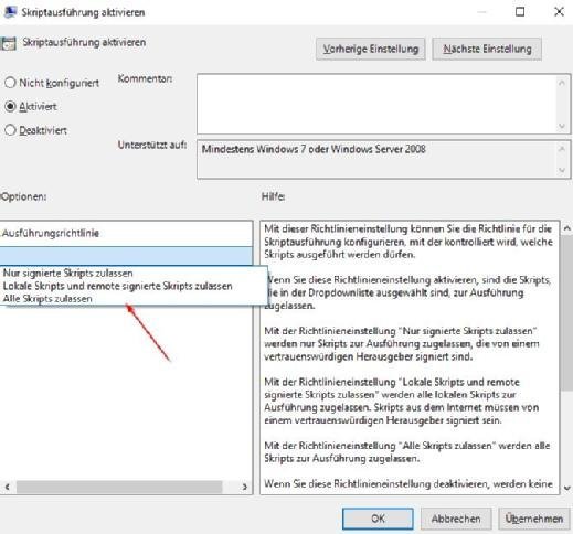 Per Ausführungsrichtlinie für die PowerShell lässt sich beispielsweise festlegen, dass externe Skripte aus dem Internet signiert sein müssen.