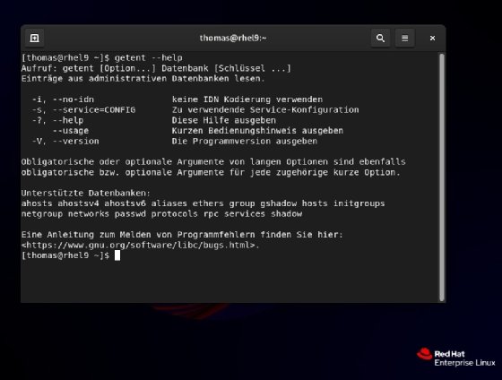 Abbildung 3: Mit dem Befehl getent lassen sich Daten aus Active Directory-Datenbanken auslesen.