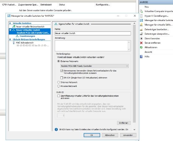 Virtuelle Switches bieten in Hyper-V weitreichende Leistungen.