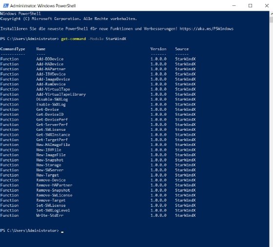 Abbildung 4: Die Verwaltung von Free Virtual SAN kann neben SMI-S auch per PowerShell erfolgen.