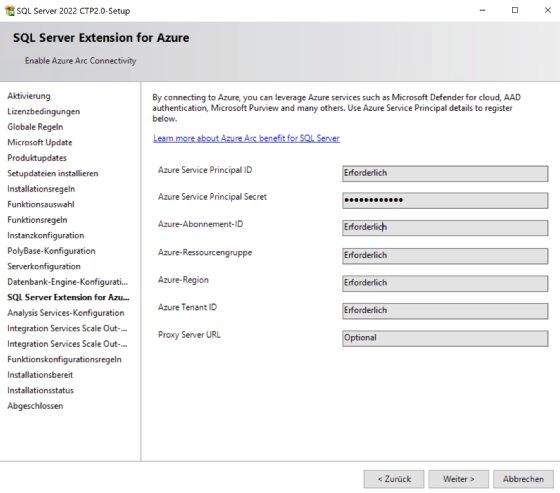 SQL Server 2022 lässt sich direkt an Microsoft Azure anbinden. Das geht auch im Rahmen der Installation.