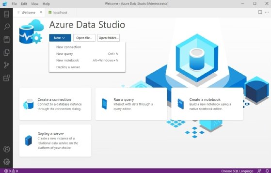 Verbindungsaufbau zu einem Server mit SQL Server 2022 mit dem Azure Data Studio.