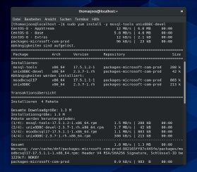 Abbildung 7: Installieren der SQL Server-Verwaltungstools auf Linux.