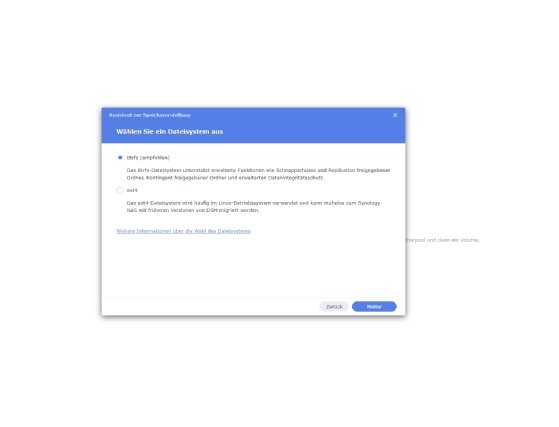 Abbildung 15: Formatieren von Volumes auf einem Synology-NAS-System