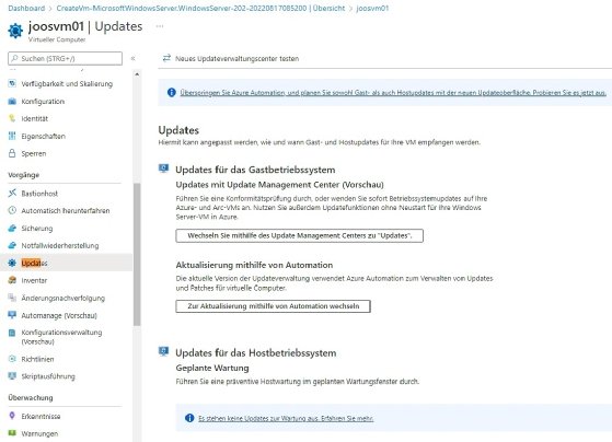 Abbildung 2: Einrichten von Azure Update Management