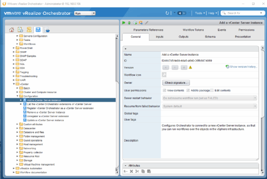 vCenter in vRealize Orchestrator hinzufügen.