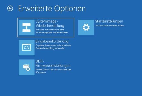 Abbildung 4: Bei den erweiterten Optionen der Wiederherstellung kann man eine bestimmte Imagte-Datei auswählen.