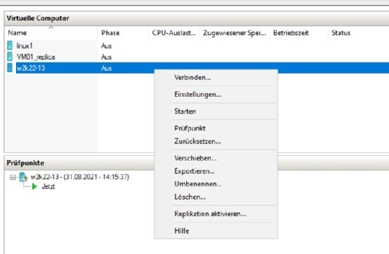 Abbildung 2: VMs in der PowerShell oder im Hyper-V-Manager exportieren