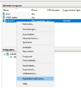 Abbildung 1: Migrieren eines virtuellen Computers über die Replikationsfunktion.