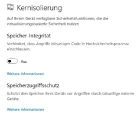 Secured-Core-Server - Speicherzugriffsschutz