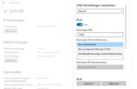 Abbildung 1: Unter Windows Server 2022 und Windows 11 kann die DNS-Verschlüsselung manuell konfiguriert werden.