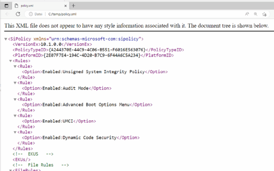 Das Verhalten von Windows bei Anwendungen in den WDAC-Richtlinien wird ebenfalls über die XML-Datei gesteuert.