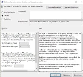 Abbildung 2: Konfigurieren von Stichtagen für die Installation von Windows 10-Updates.