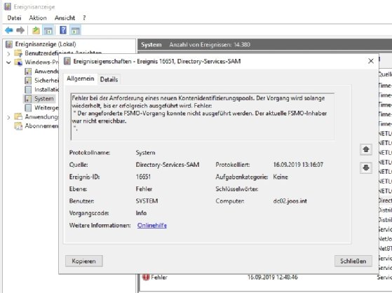 Abbildung 1: Die Angaben der Ereignisanzeige in Windows lassen meist bereits Rückschlüsse auf die Ursachen eines Fehlers zu.