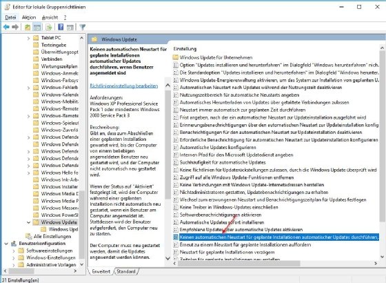 Abbildung 1: Wird Windows 10 so konfiguriert, dass der notwendige Neustart nach Abmeldung der Anwender erfolgt, sorgt dies für bessere Stimmung bei selbigen.