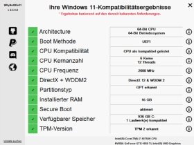Abbildung 1: Mit einem Tool lässt sich überprüfen, ob ein Rechner kompatibel mit Windows 11 ist.