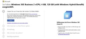 Abbildung 3: Wenn Sie einen neuen virtuellen Desktop in Windows 365 einrichten, haben Sie die Wahl zwischen verschiedenen Konfigurationen.