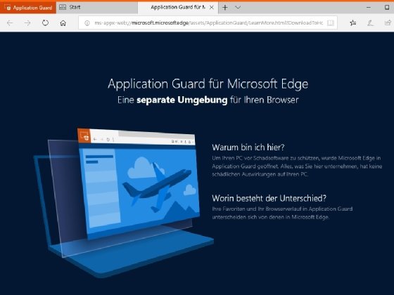 Unter Microsoft Edge können Anwender bei entsprechender Einrichtung mit Application Guard eine gesonderte Umgebung für ihren Browser nutzen.