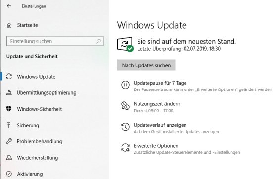 Abbildung 1: In Windows 10 Version 1903 wurde die Steuerung von Windows-Updates angepasst.