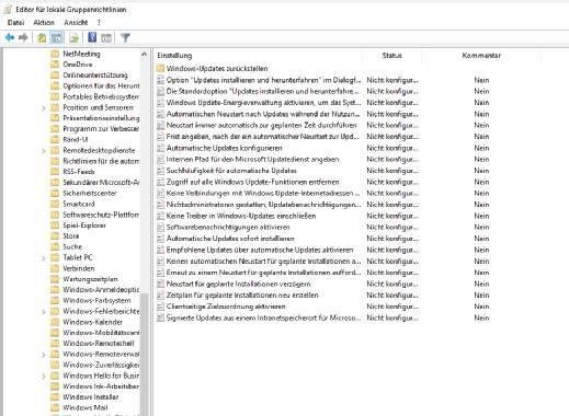 In den Gruppenrichtlinien von Windows Server 2016 oder Windows Server 2012 R2 werden Rechner mit Windows 10 an WSUS angebunden.