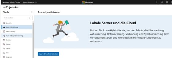 Abbildung 3: Dienste aus Azure lassen sich im Windows Admin Center anbinden und verwalten.