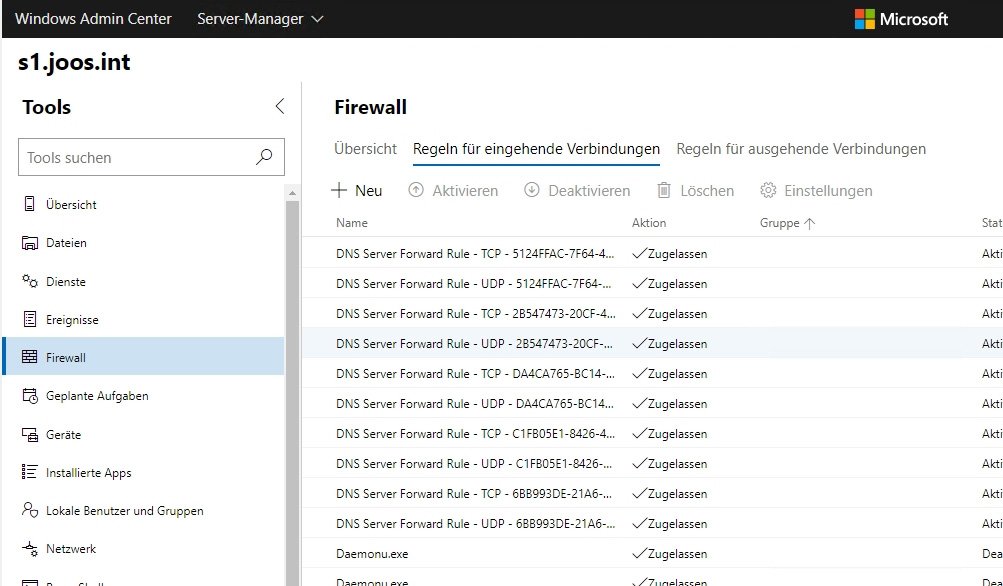 Windows Server 2016/2019 Security per Windows Admin Center Computer