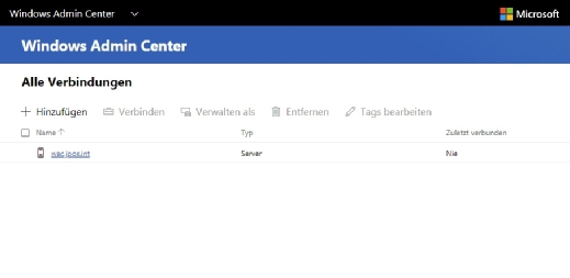 Zunächst ist nur der Server verbunden, auf dem der Gateway-Endpunkt installiert ist.