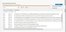Abbildung 3: Um Problemen rechtzeitig entgegenwirken zu können, ist das Starten des Best Practices Analyzer empfehlenswert.