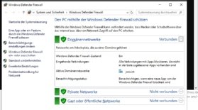 Abbildung 4: In den Firewall-Einstellungen gilt es die Konfiguration zu überprüfen.