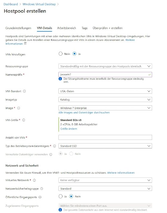 Abbildung 1: Wählen Sie ein Windows-7-Image als Grundlage für Ihre virtuellen Desktops.