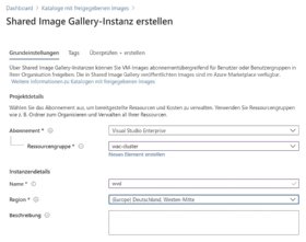 Abbildung 2: Das Image für die künftigen virtuellen Desktops wird in der Shared Image Gallery gespeichert.