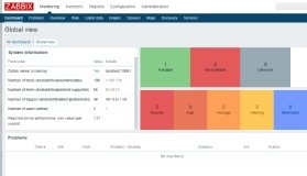 Abbildung 1: Die Bedienoberfläche von Zabbix.