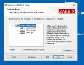 Abbildung 2: Auswählen der Installationskomponenten für den Zabbix-Installer