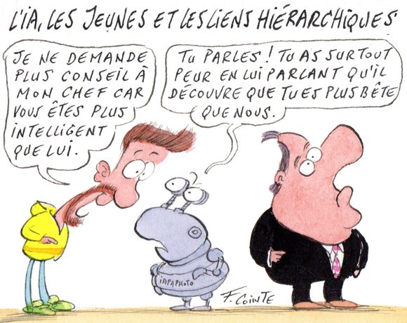 Dessin humoristique sur l'IA et les RH